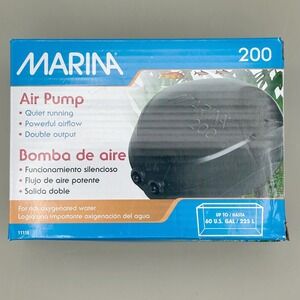 Marina Air Pump 200 - 60 Gallon Black Double Output Quiet Flow Aerator